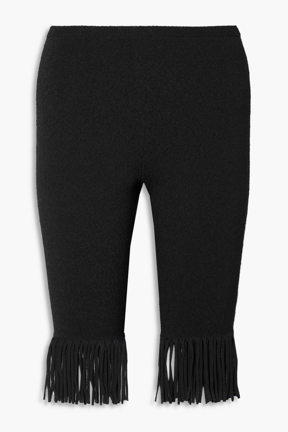 Shop Proenza Schouler Fringed Stretch-knit Shorts In Black