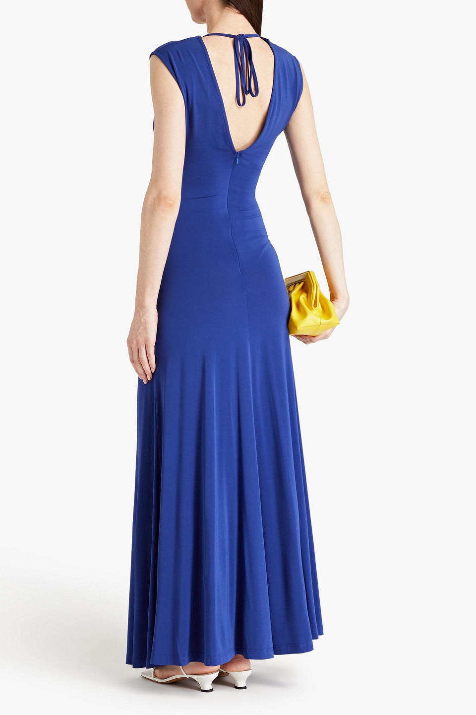 Shop Paul Smith Ruched Jersey Maxi Dress In Indigo