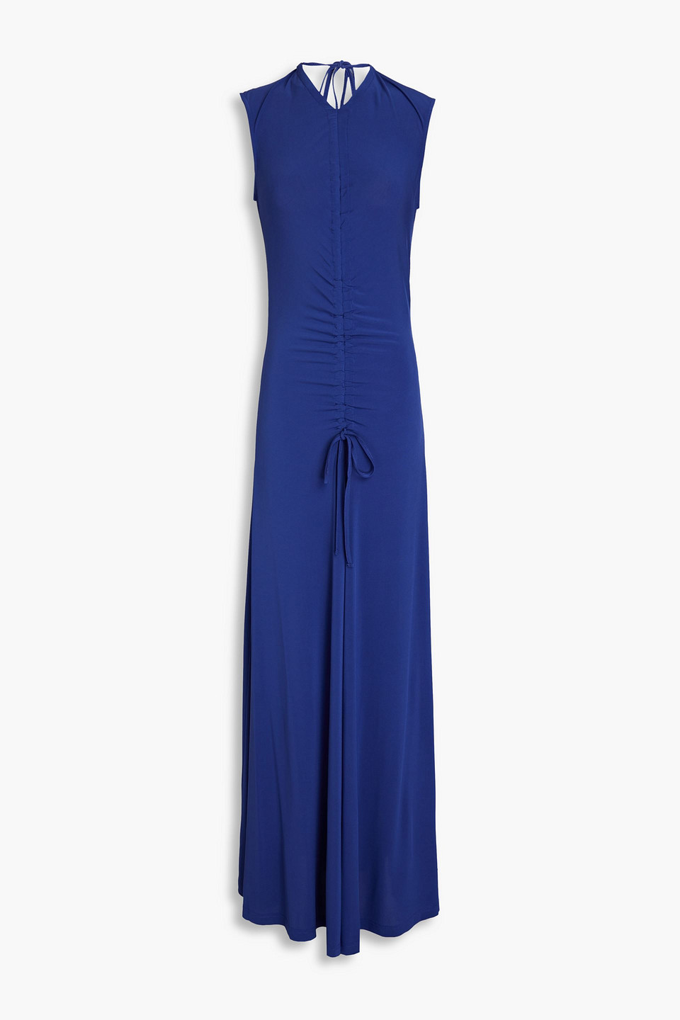 Paul Smith Ruched Sleeveless Maxi Dress In Indigo