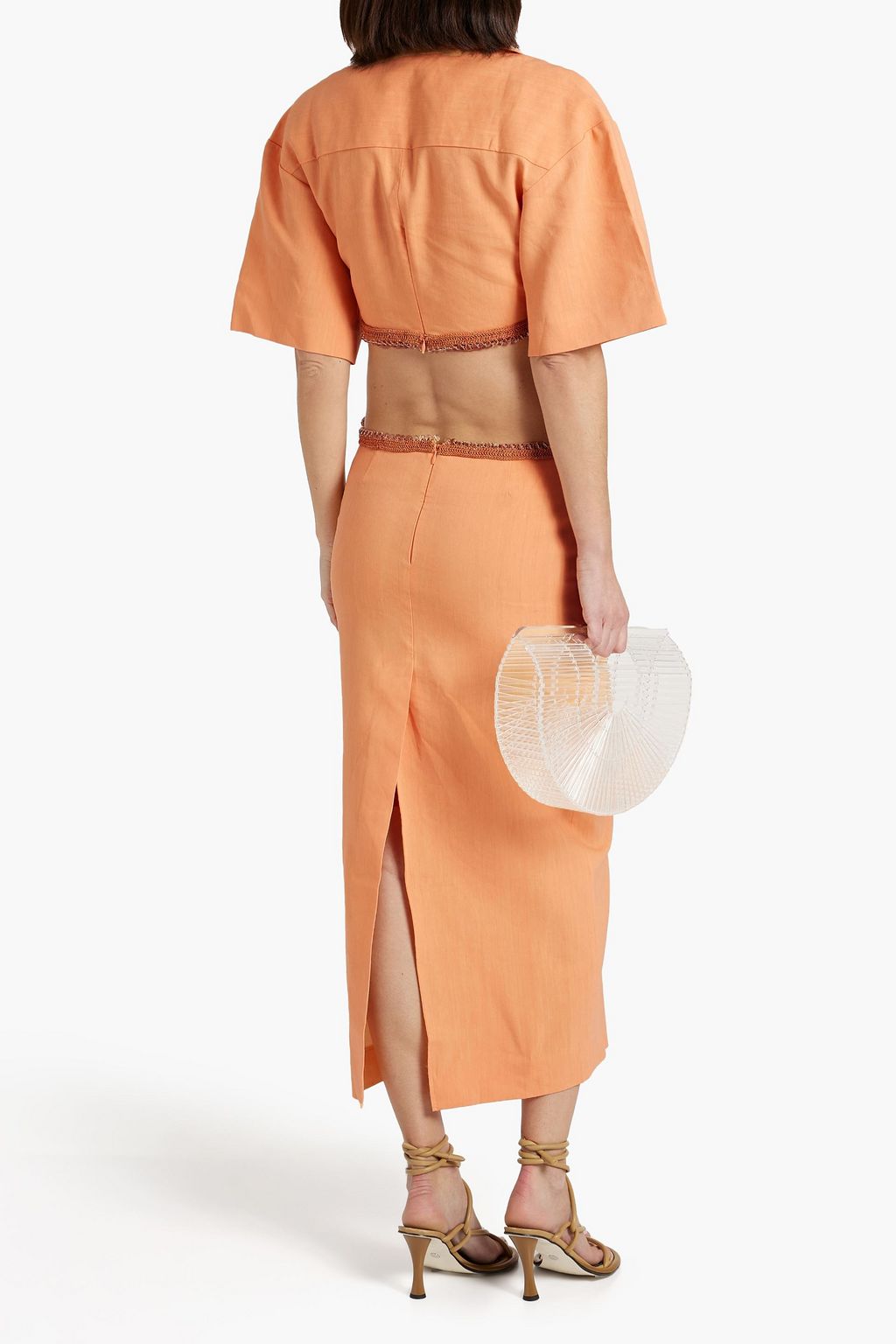 CHRISTOPHER ESBER Cutout embellished linen-blend maxi dress