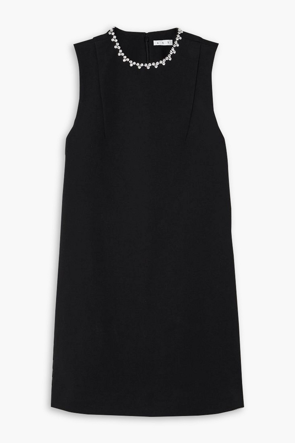 Area Crystal-embellished Cutout Stretch-ponte Mini Dress In Black