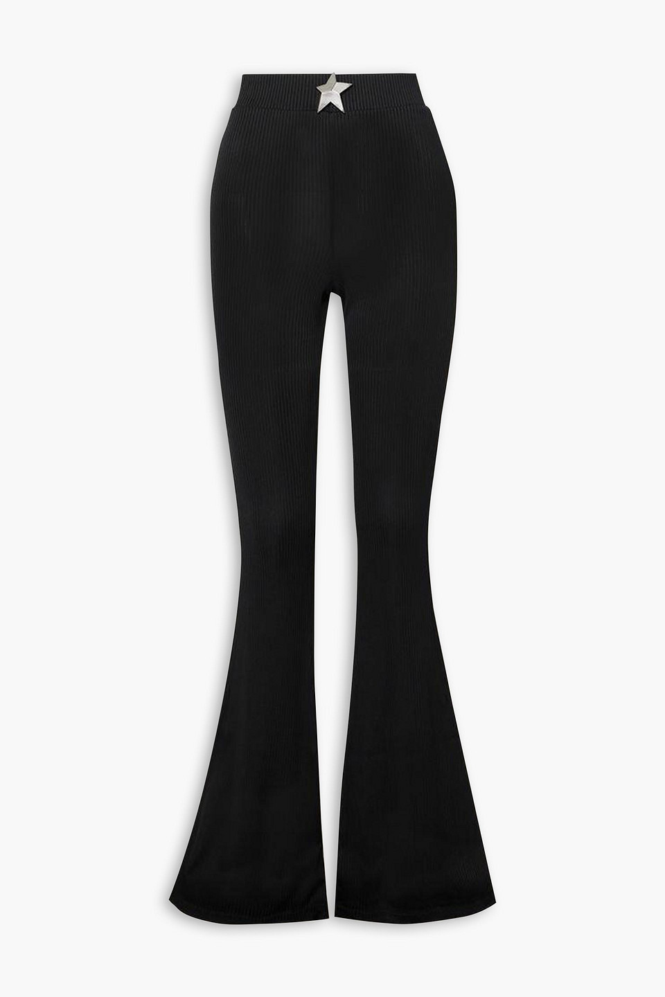 Area Viscose High Rise Flared Pants In Black