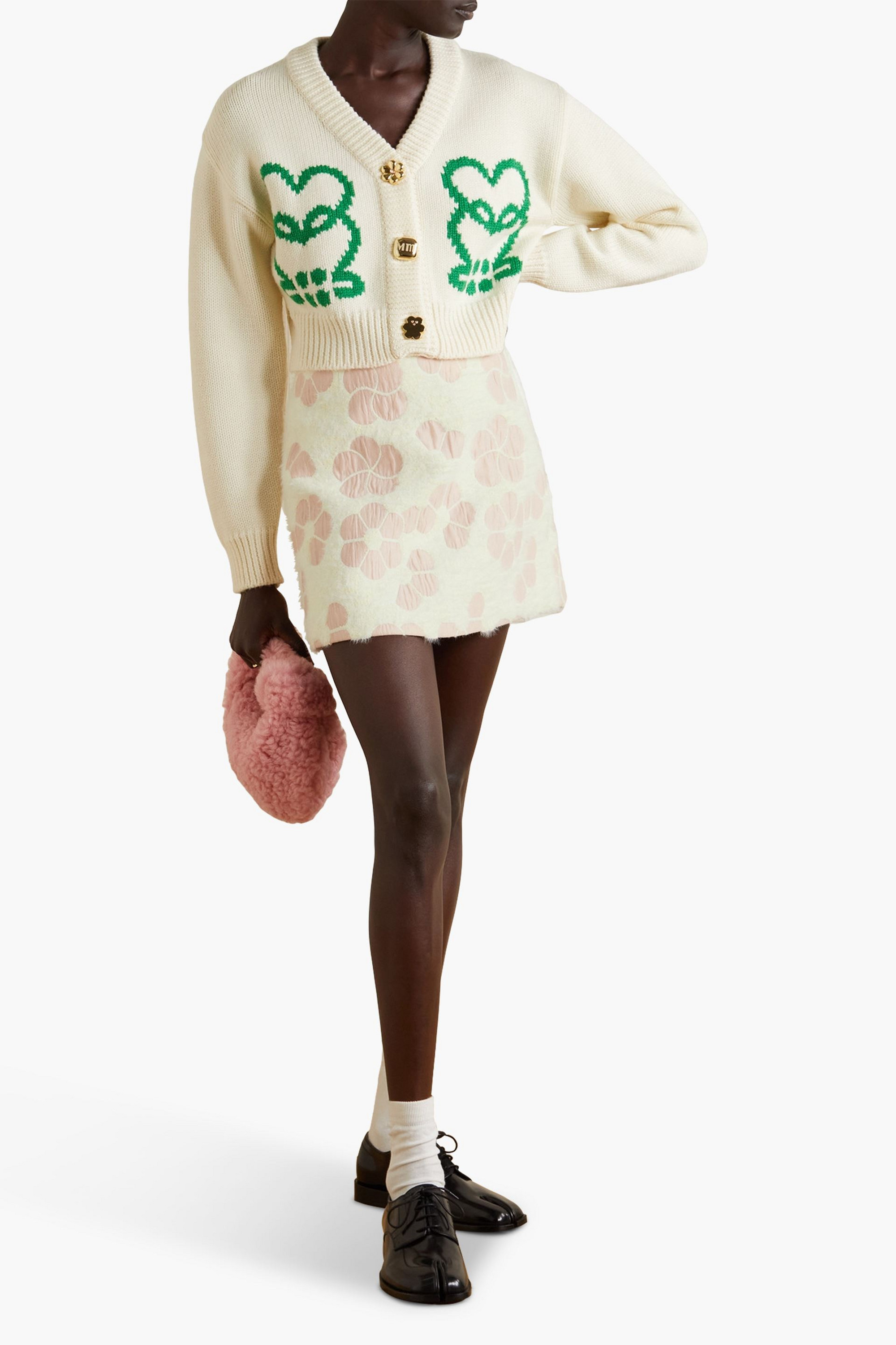 MINJUKIM Bari floral-jacquard mini skirt