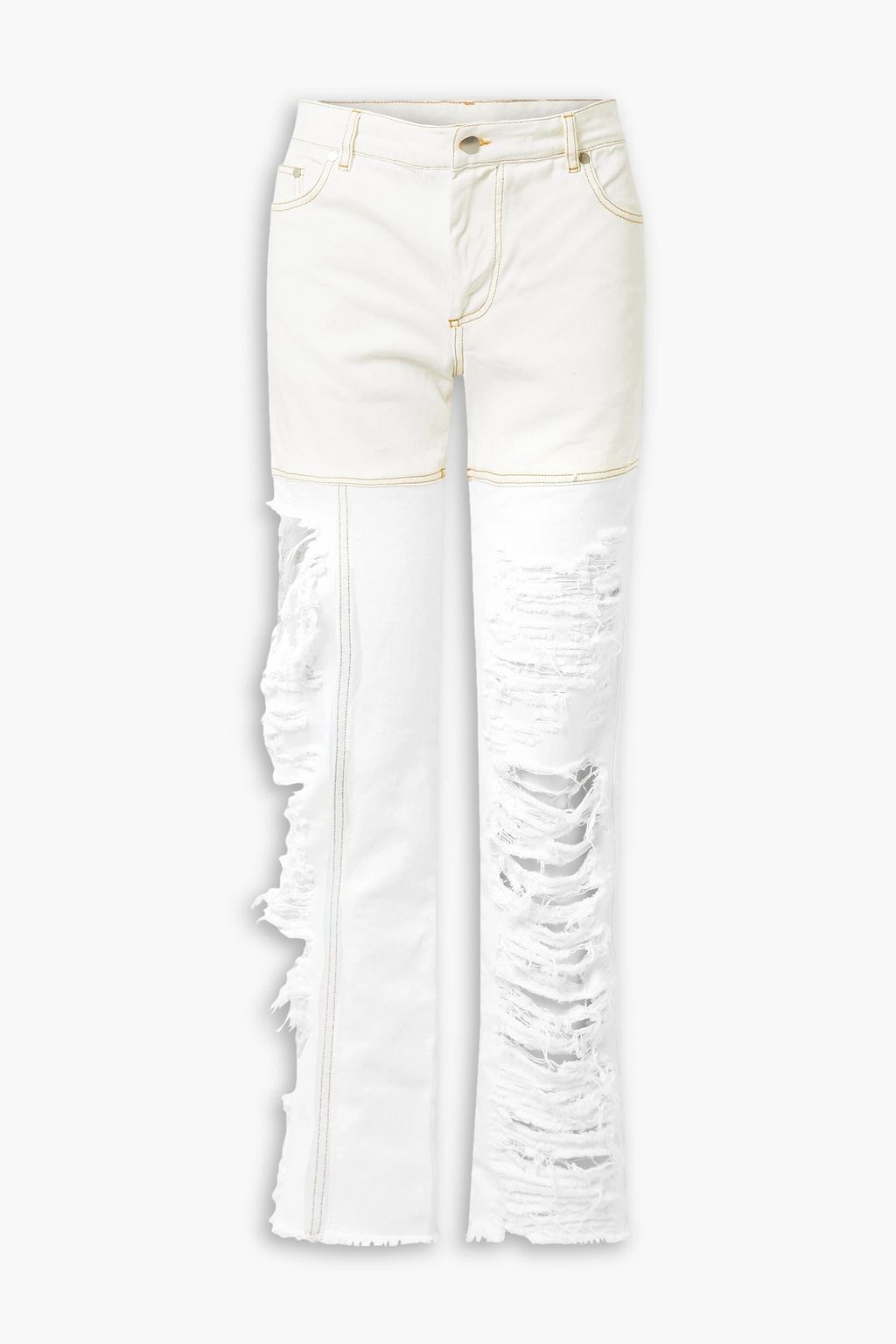 PETER DO Distressed high-rise straight-leg jeans, Sale up to 70% off