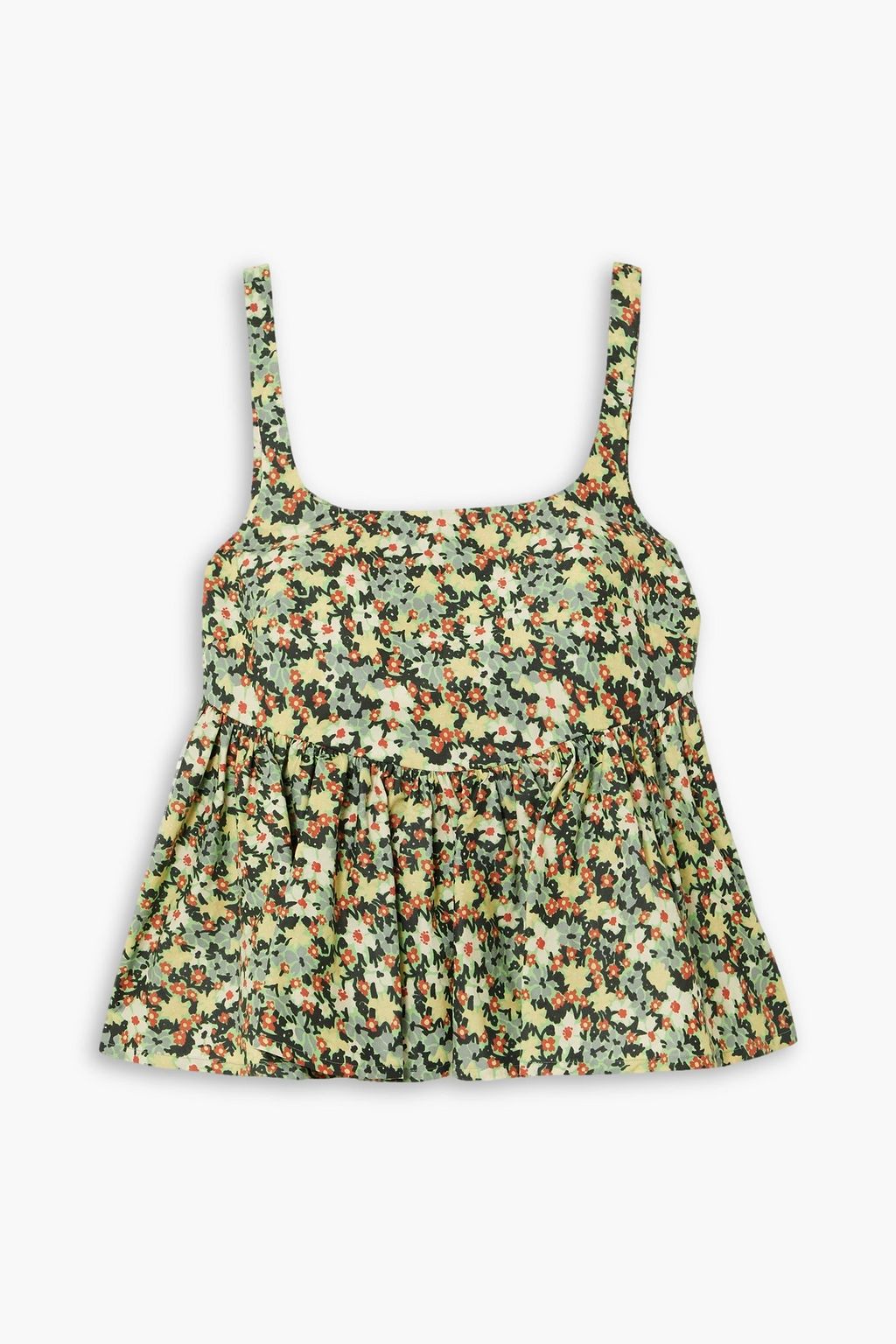 Molly Goddard 花柄　フラワー　トップス Floral-print gathered cotton peplum top – On Sale Now with