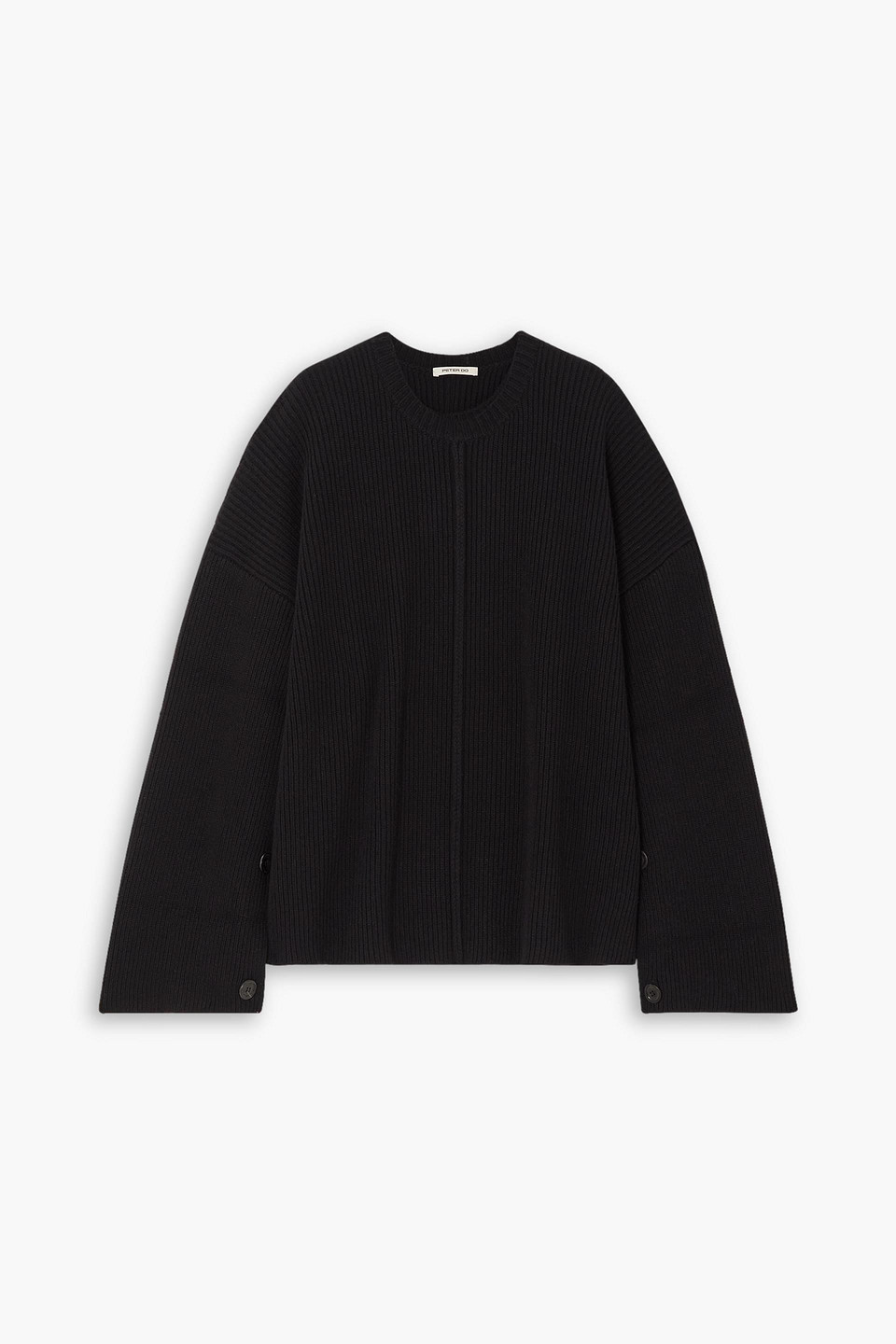 Peter Do Button-detailed Merino Wool And Cashmere-blend Sweater In Black