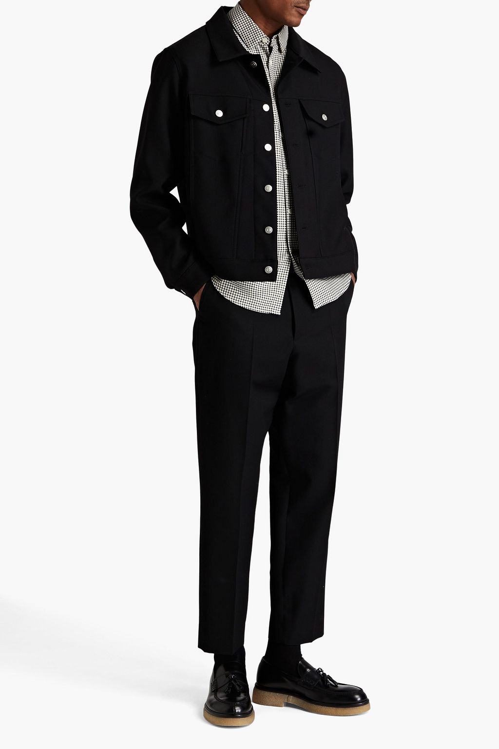 SANDRO Wool-blend twill jacket