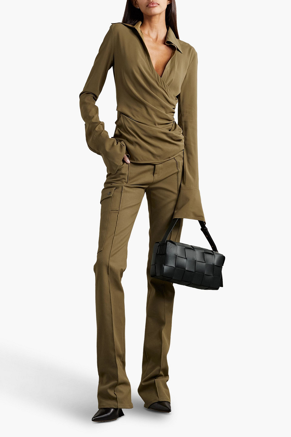  Petar Petrov - Gian Hose Mit Geradem Bein Aus Twill Aus Einer Stretch-baumwollmischung - Grün - Fr 38 