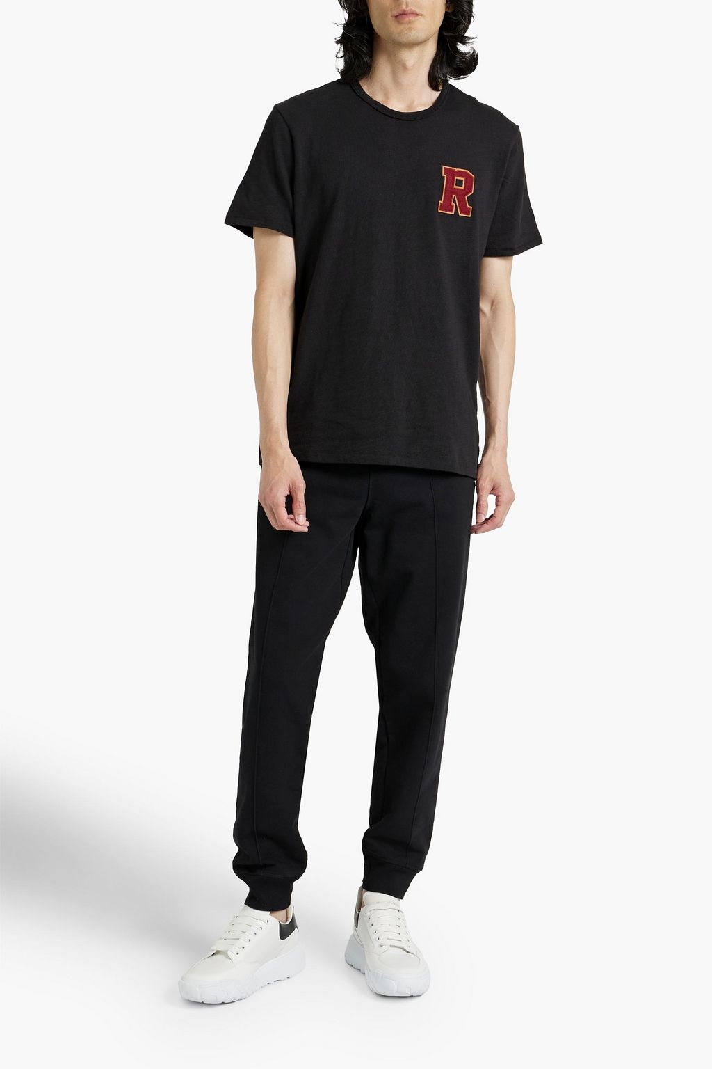 RAG & BONE Varsity Flame appliquéd cotton-jersey T-shirt