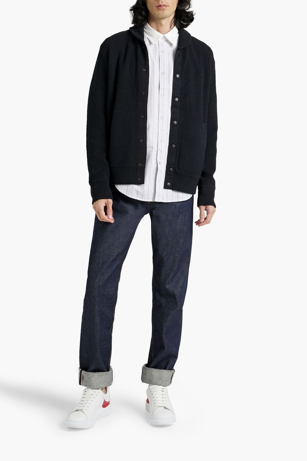 RAG & BONE Dexter waffle-knit cotton-blend cardigan