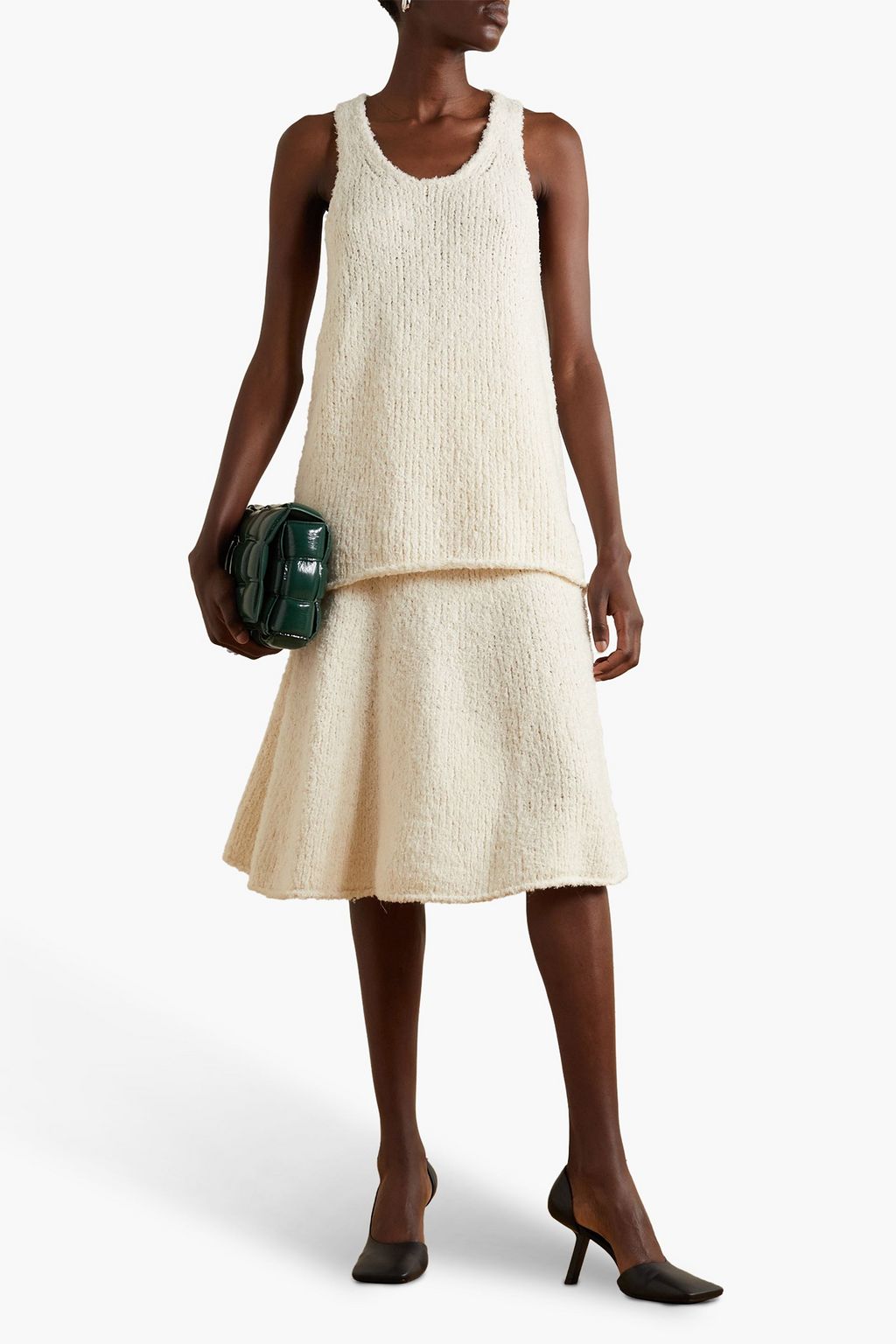 PROENZA SCHOULER تنورة من مزيج من القطن بحواف منسّلة