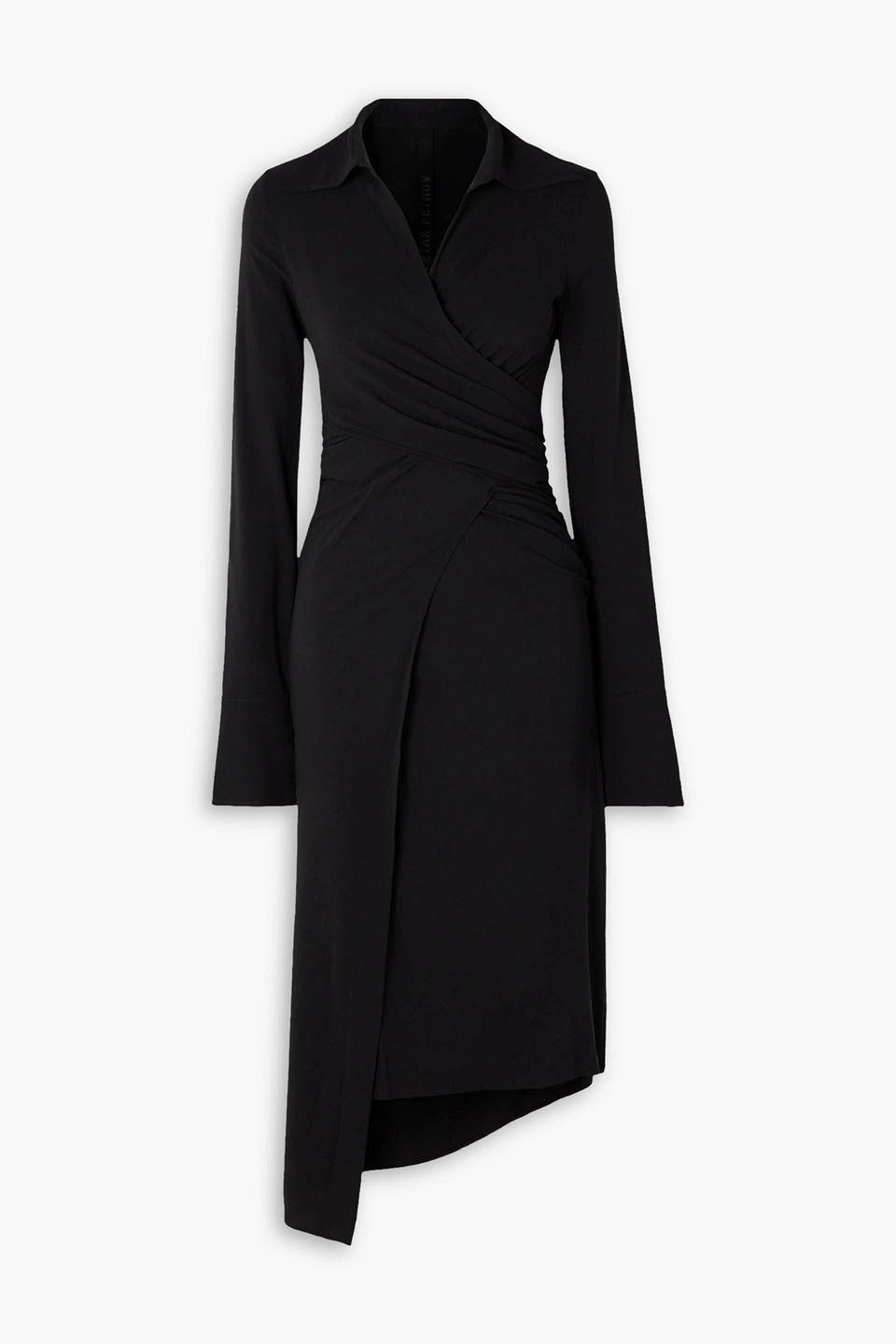 Petar Petrov Afram Asymmetric Gathered Stretch-silk Dress In Black