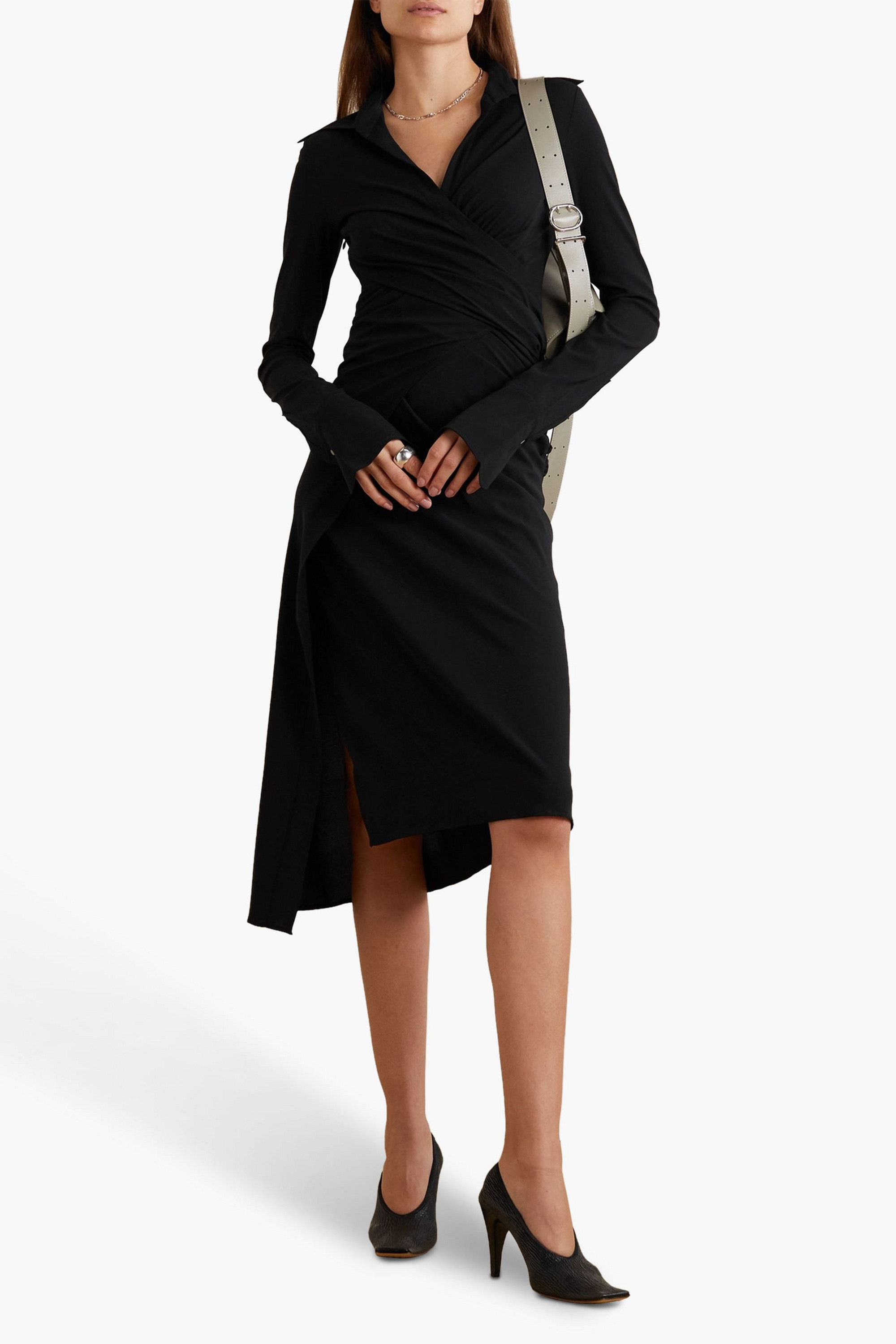 Petar Petrov Afram asymmetric gathered stretch-silk dress