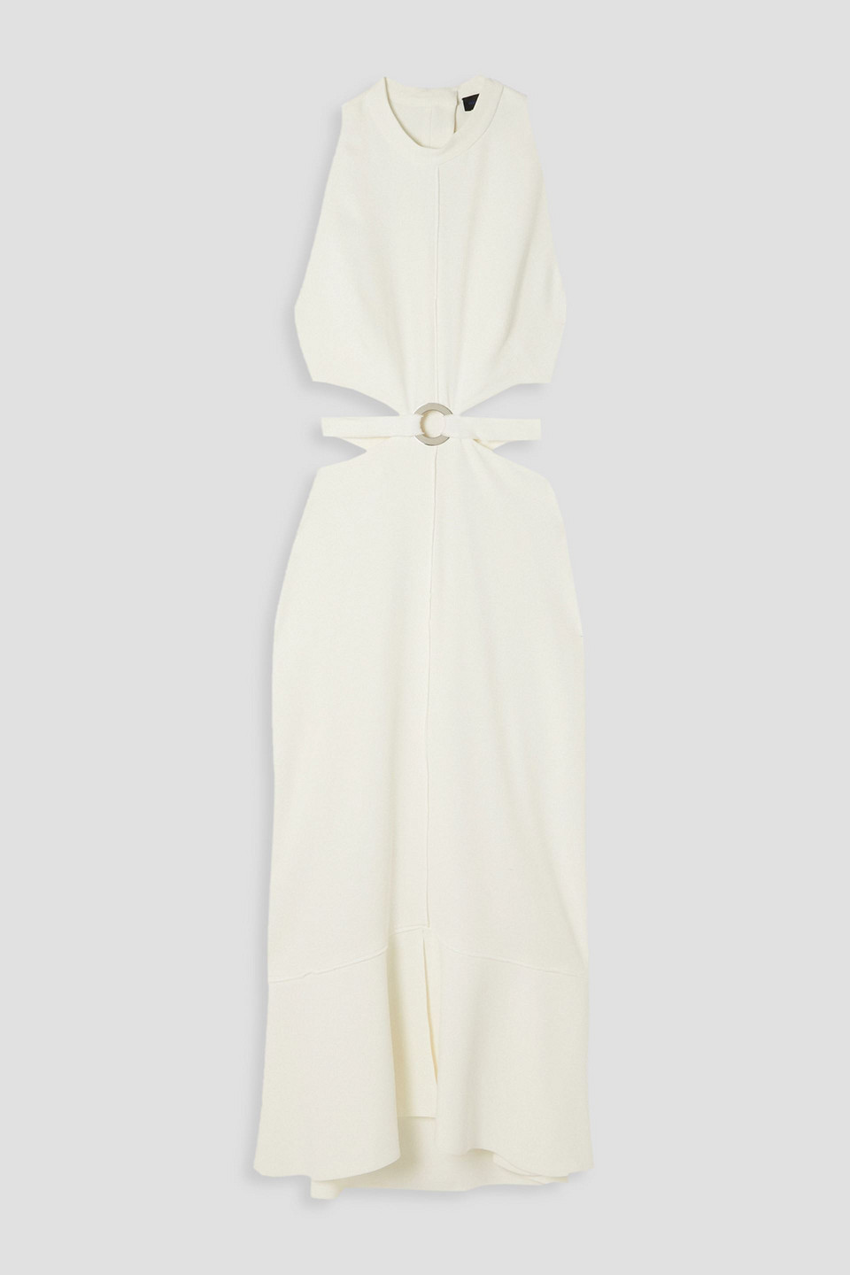 Proenza Schouler Embellished Cutout Stretch-cady Midi Dress In Off-white