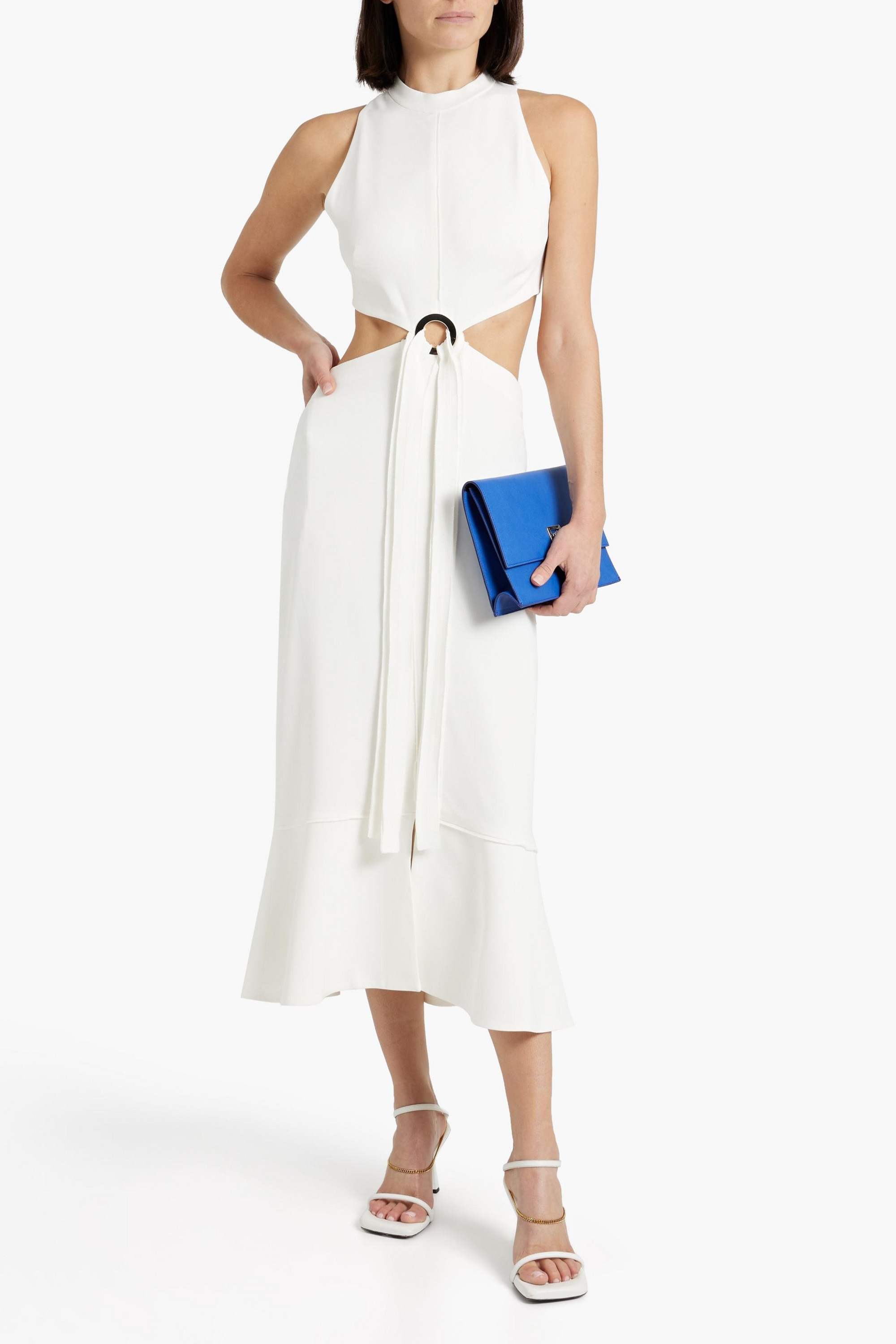 Proenza Schouler Embellished cutout stretch-cady midi dress