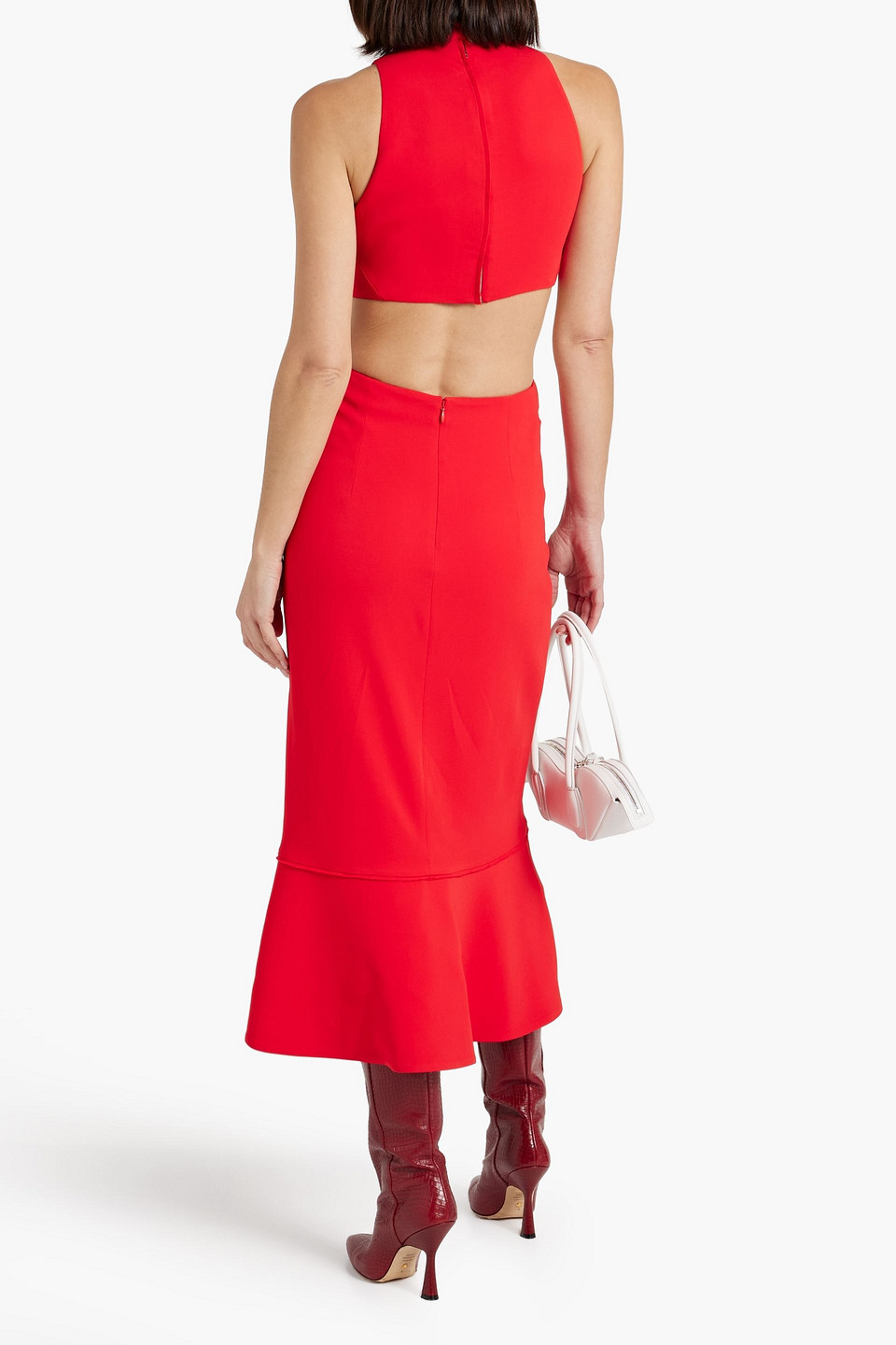 PROENZA SCHOULER EMBELLISHED CUTOUT STRETCH-CADY MIDI DRESS 3074457345637600189
