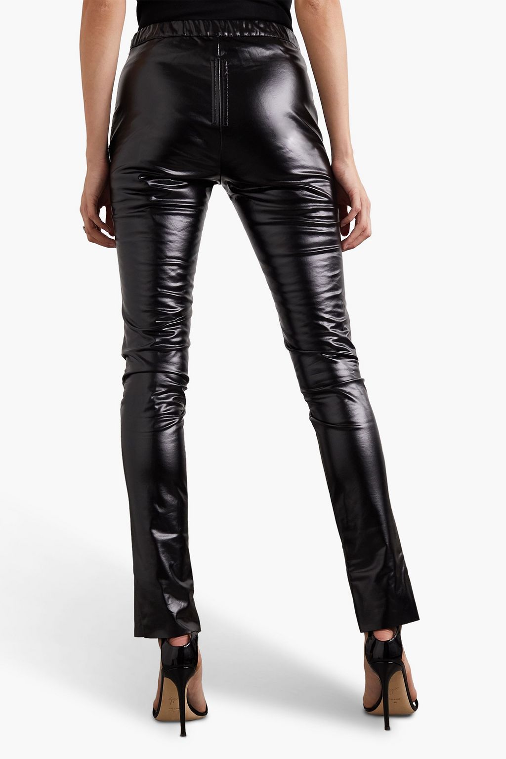DRKSHDW BY RICK OWENS Coated cotton-blend skinny pants