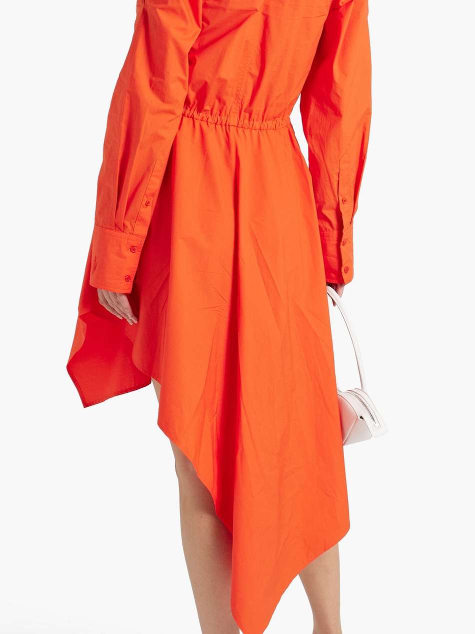 asymmetric cutout cotton midi dress