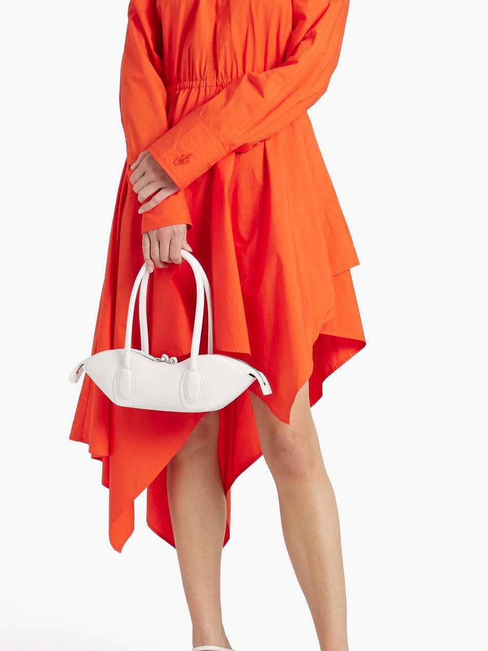 asymmetric cutout cotton midi dress