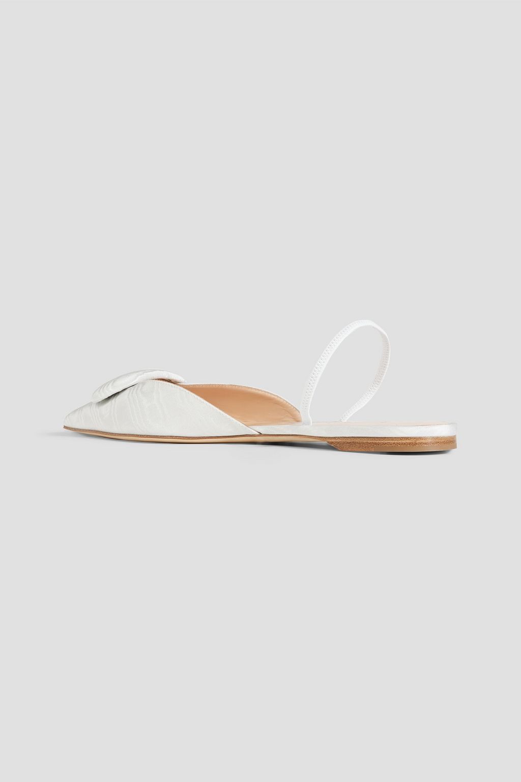 RUPERT SANDERSON Sabine embellished moire slingback point-toe flats