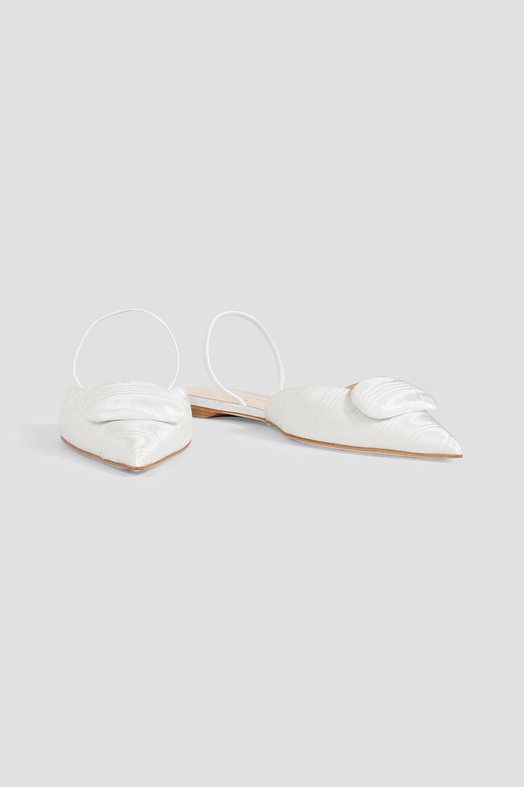 RUPERT SANDERSON Sabine embellished moire slingback point-toe flats