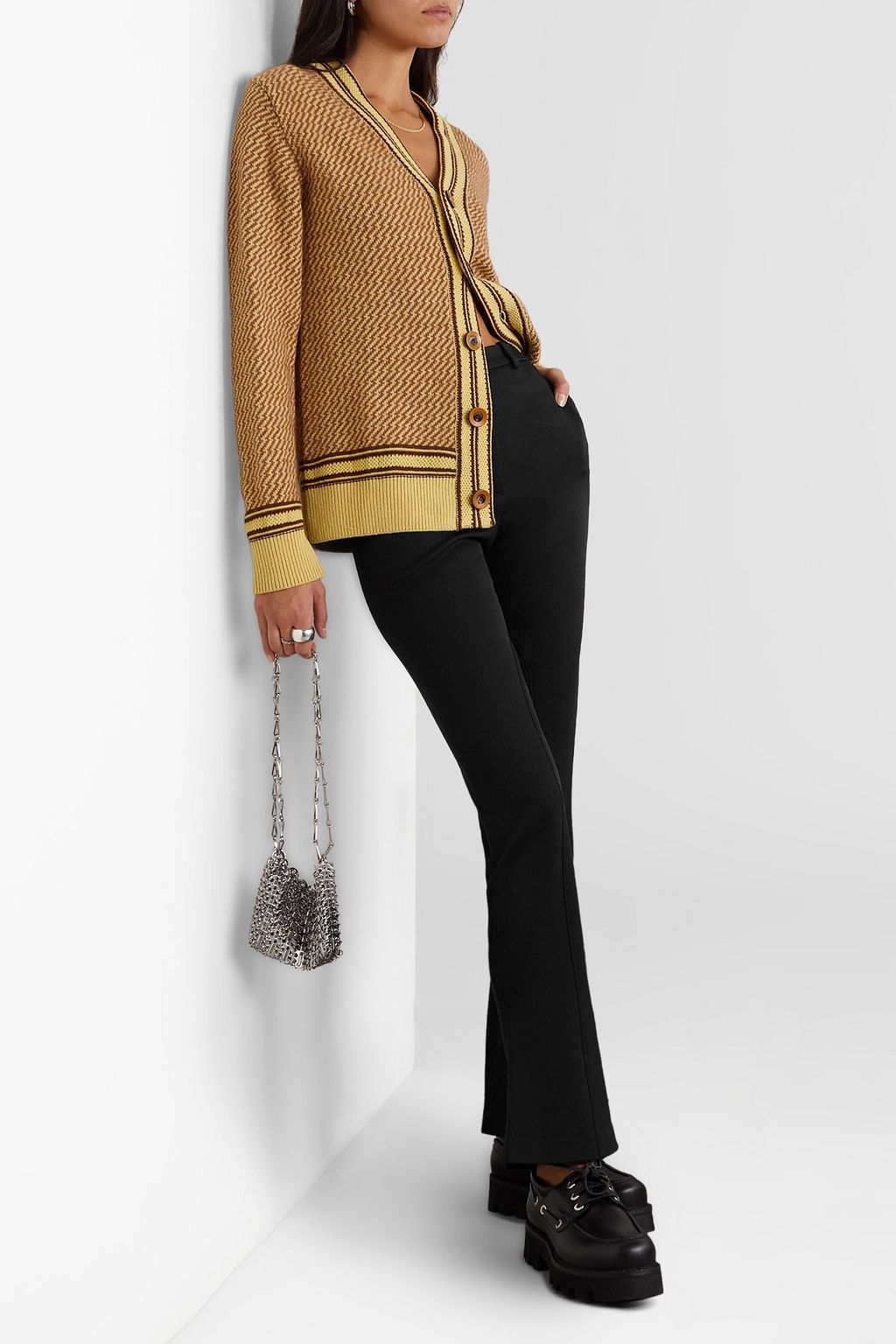 WALES BONNER Coltrane wool and cotton-blend drill flared pants