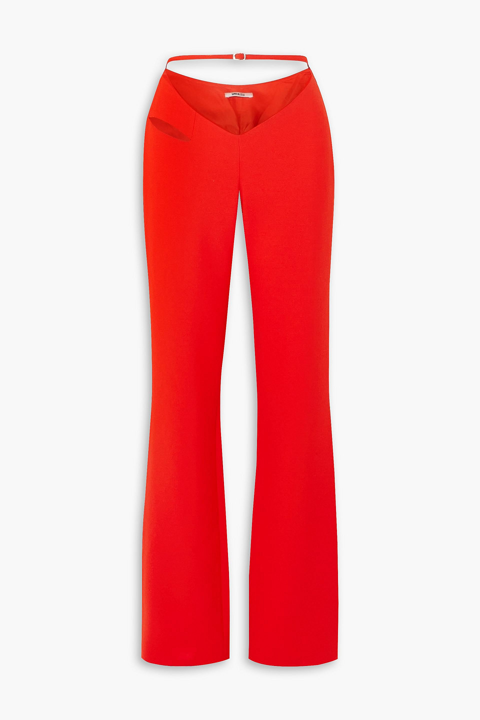 Supriya Lele Cutout Woven Straight-leg Pants In Tomato Red