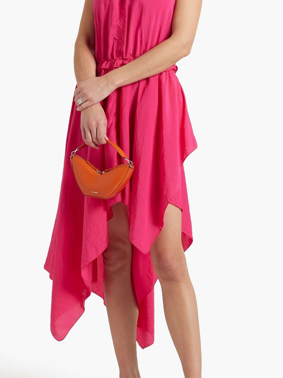 open-back asymmetric taffeta halterneck midi dress