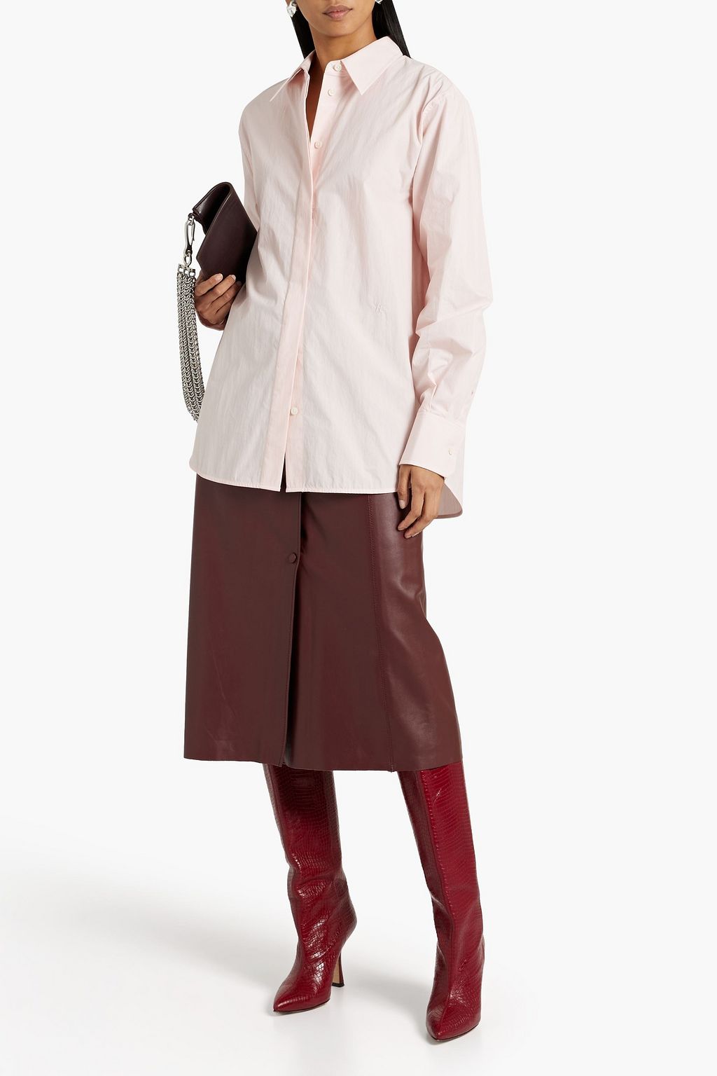 HELMUT LANG Cotton-blend poplin shirt