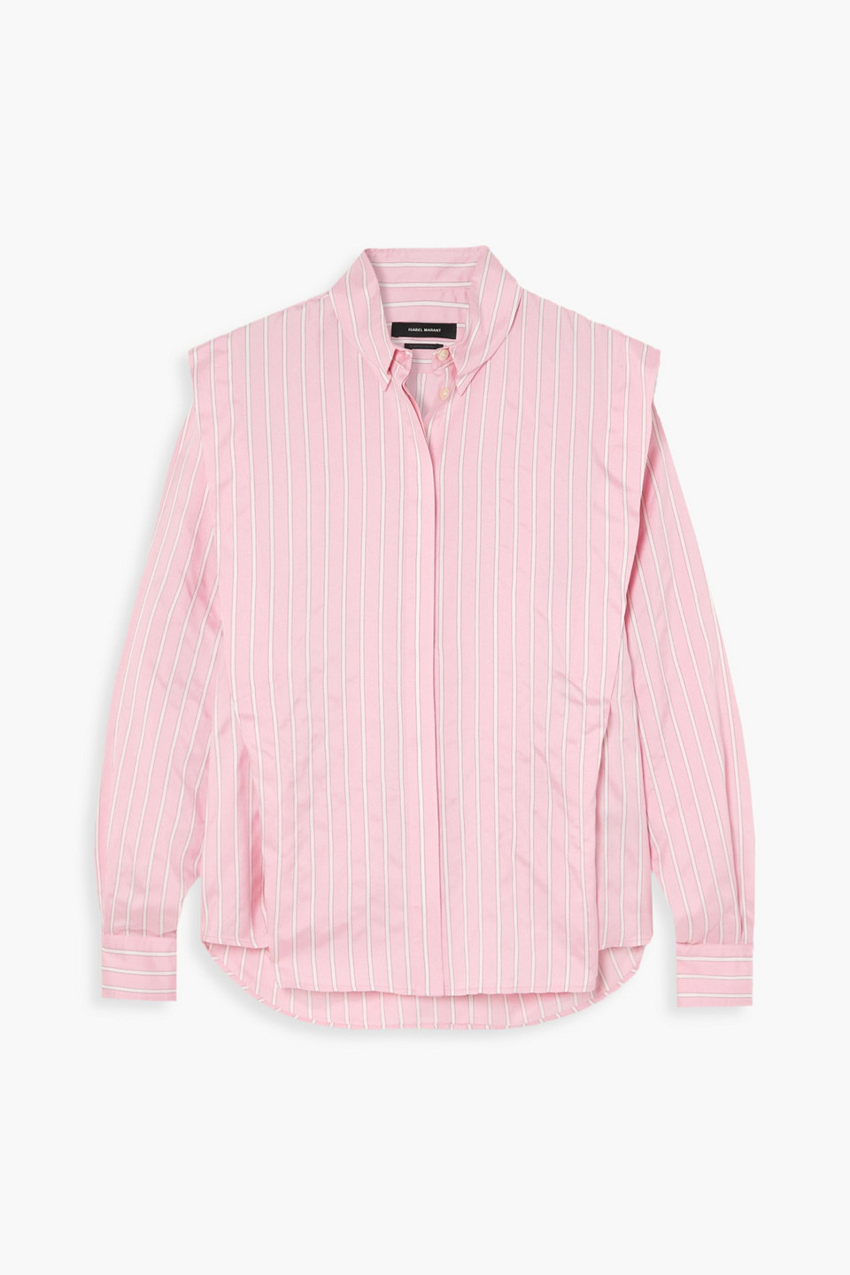 Isabel Marant Sotalki Striped Silk And Cupro-blend Poplin Shirt In Pink