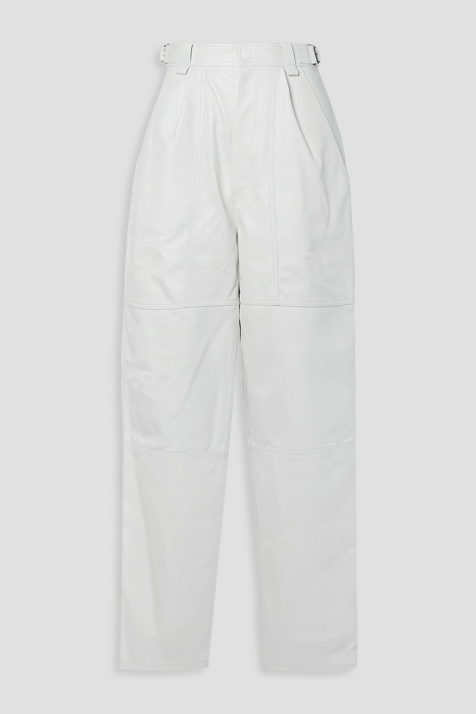 Isabel Marant Ciferim Leather Tapered Pants In Weiss