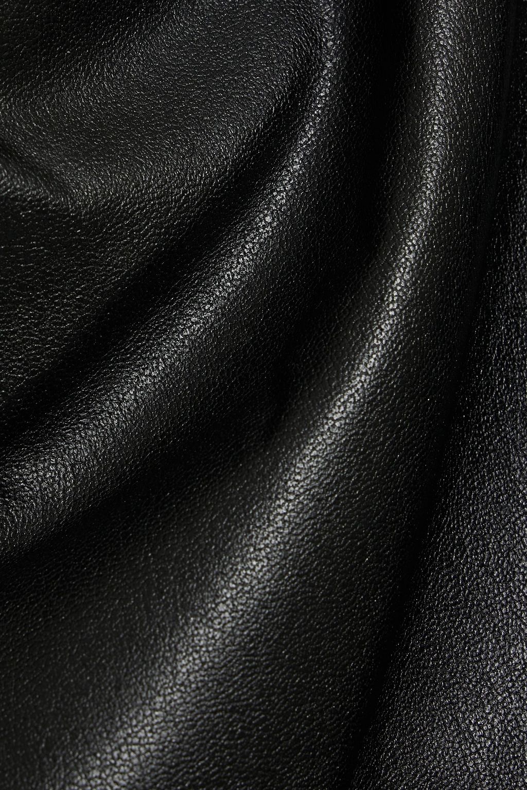 HELMUT LANG Gathered faux leather turtleneck top