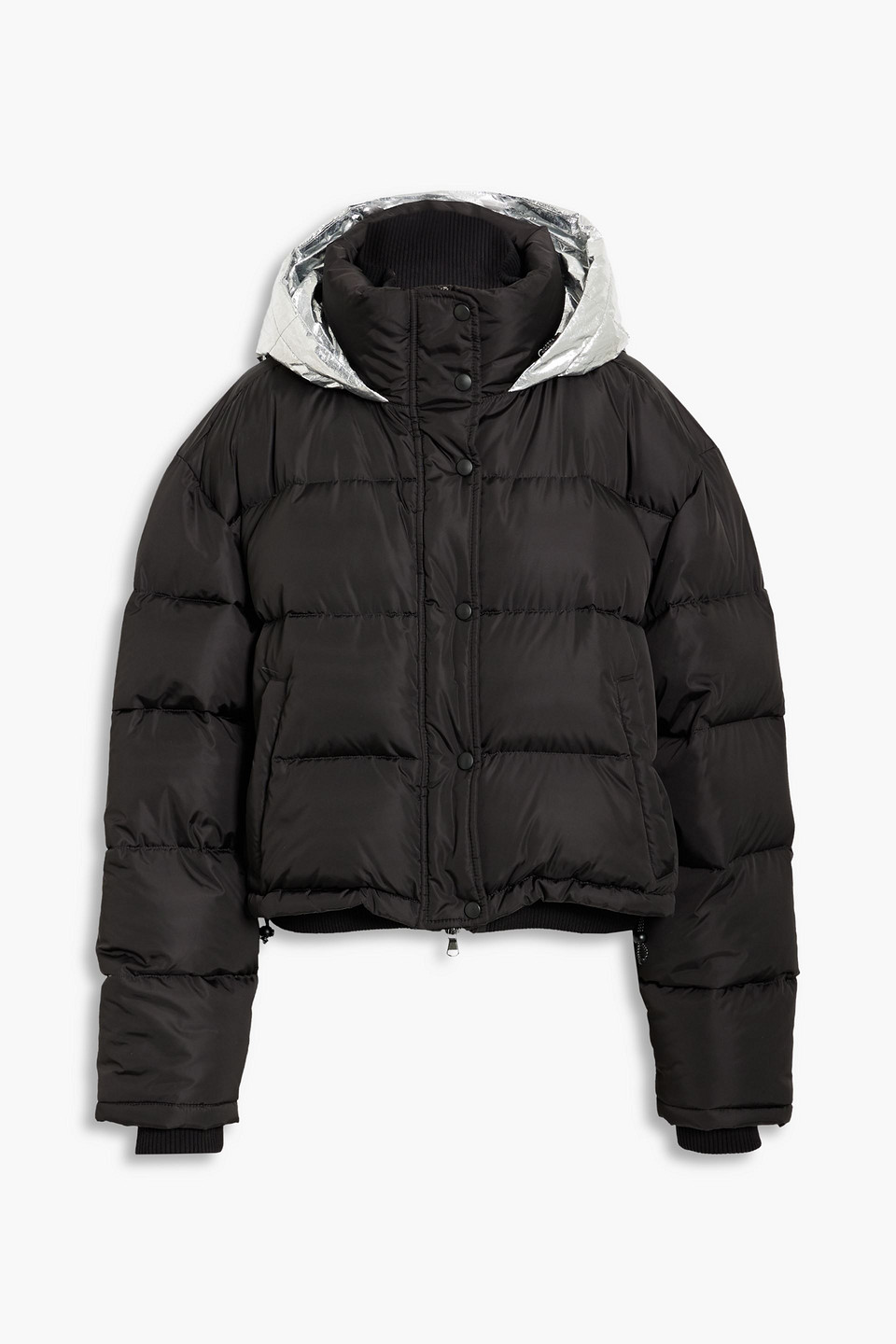 Wardrobe.nyc Cropped Quilted Shell Hooded Down Jacket In Black