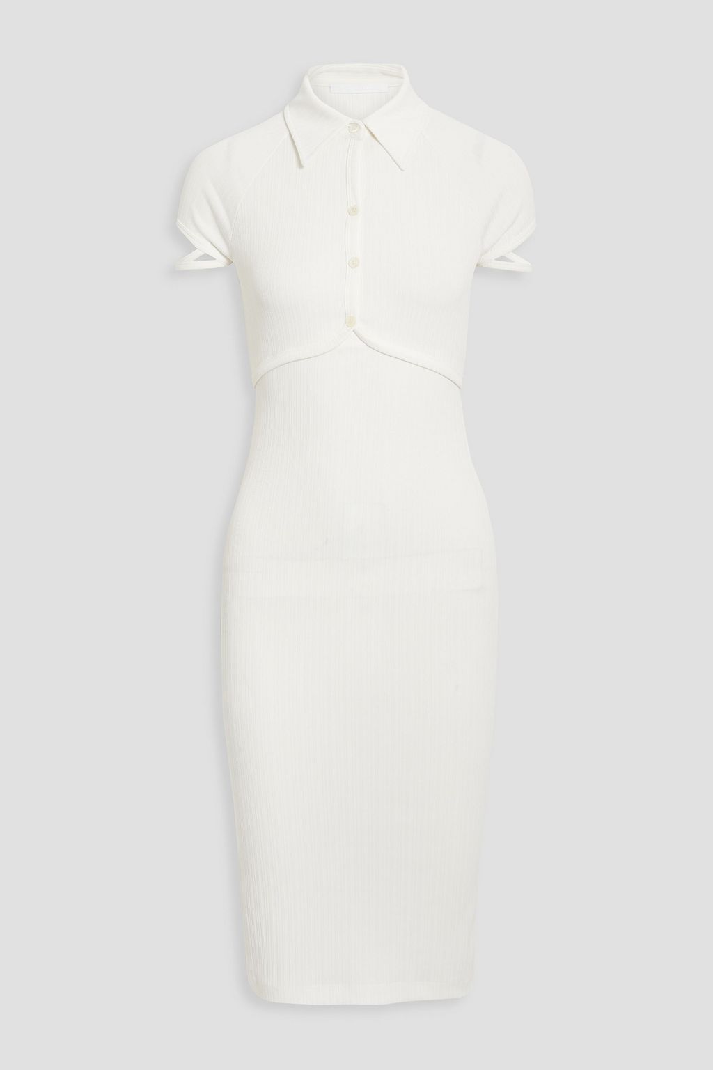 HELMUT LANG Cutout ribbed jersey shirt dress | THE OUTNET