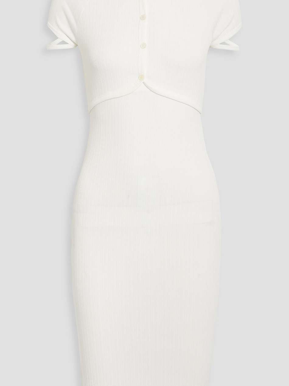 cutout ribbed jersey shirt dress