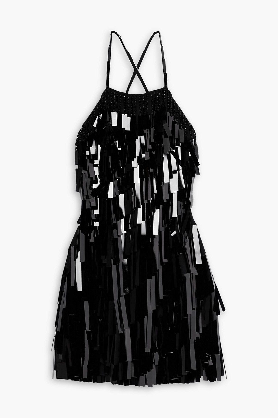 Attico Mini Sequined Dress In Black