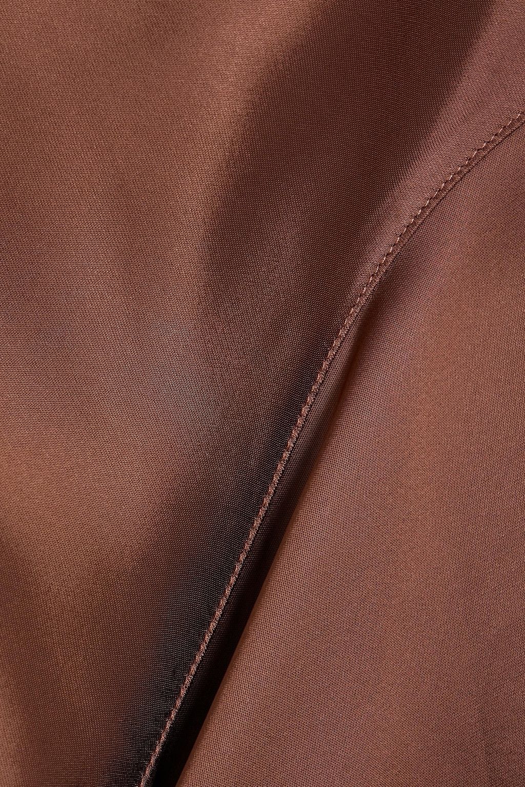 HELMUT LANG كاميسول من الساتان بحواف من أورغنزا بتصميم معقود بقصّة غير متماثلة
