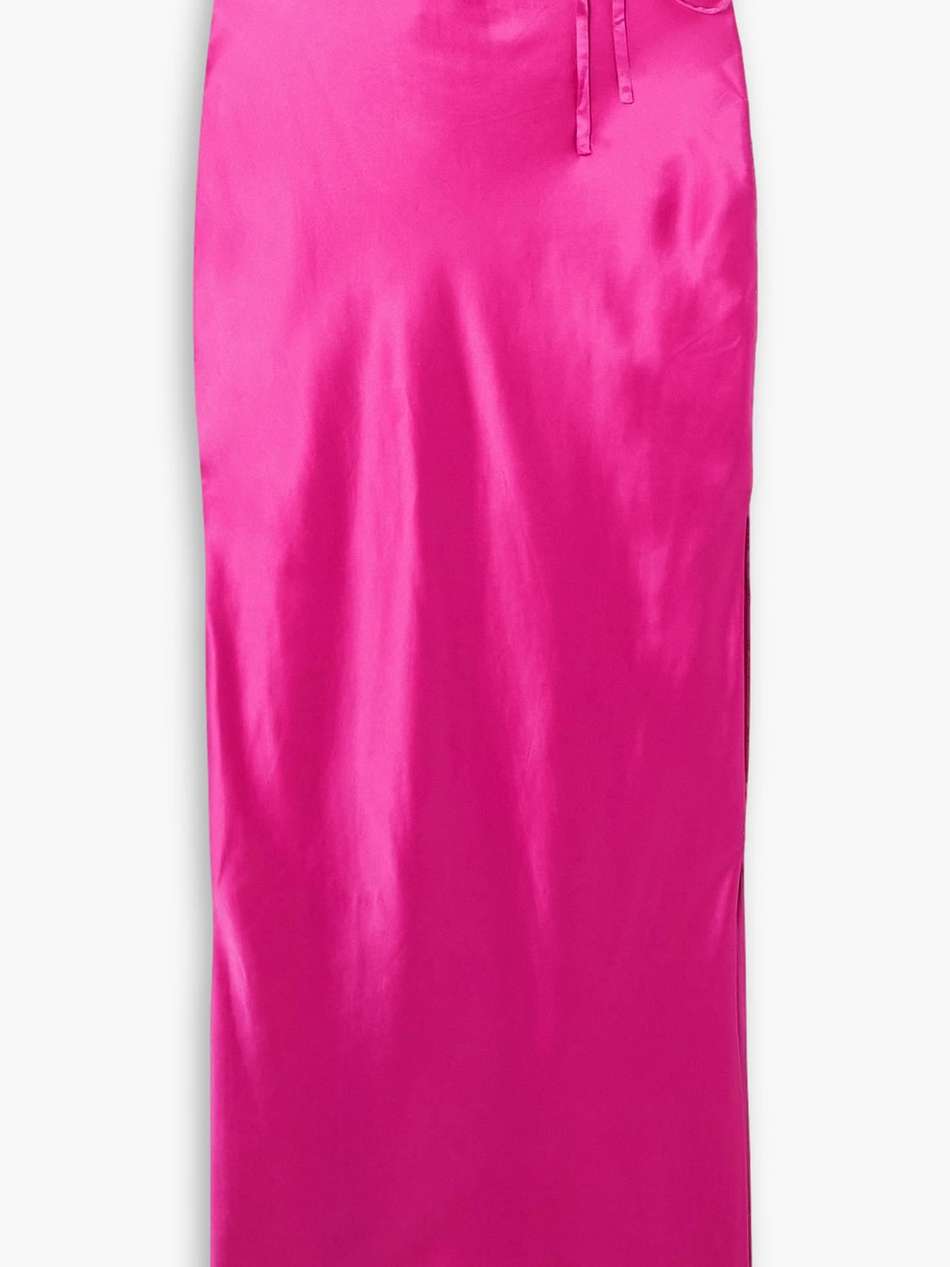 cutout crystal-embellished silk-satin maxi skirt