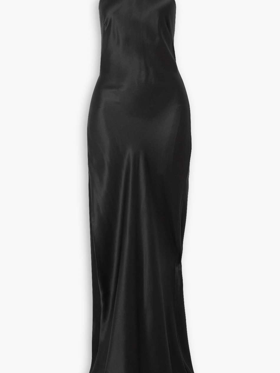 charlie crystal-embellished silk-satin gown