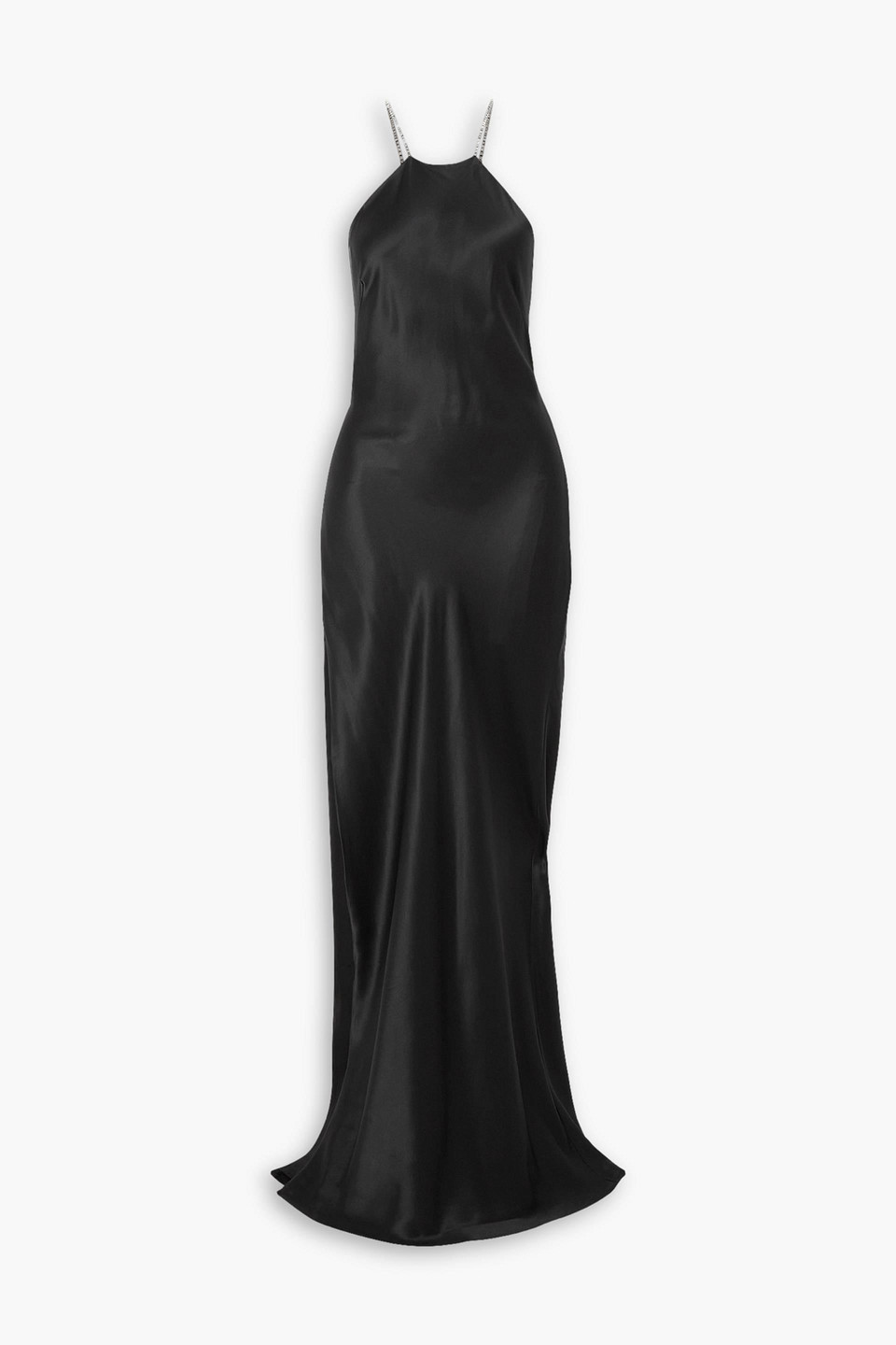 Michael Lo Sordo Charlie Crystal-embellished Silk-satin Gown In Black