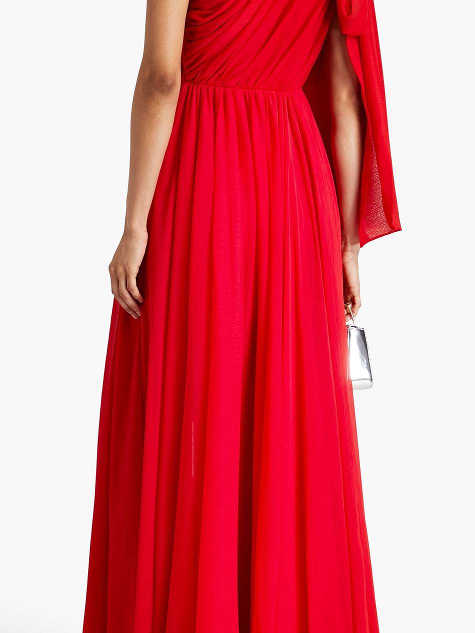 altheda one-shoulder bow-embellished crepon gown