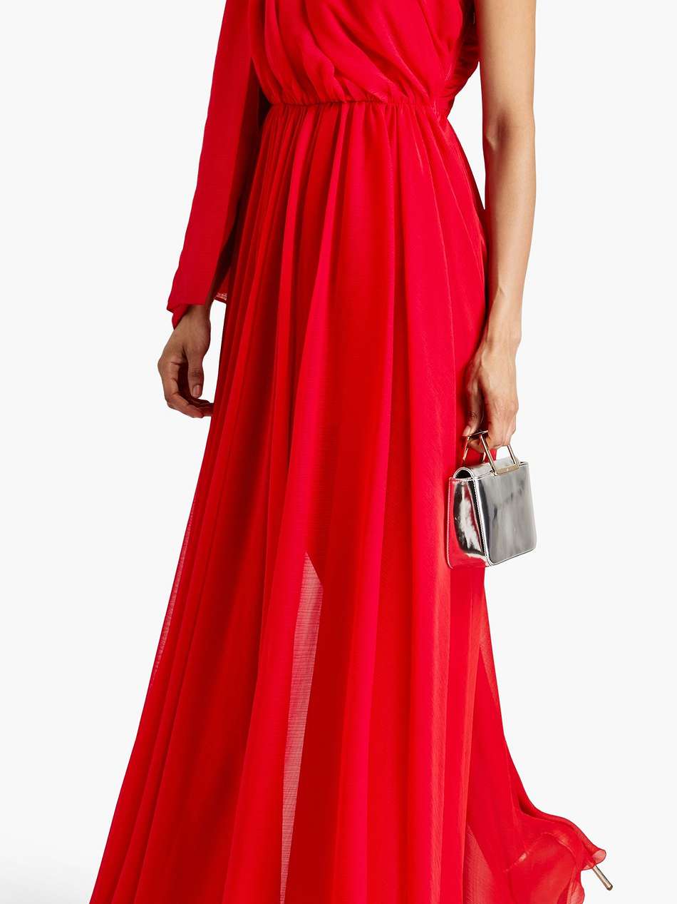 altheda one-shoulder bow-embellished crepon gown
