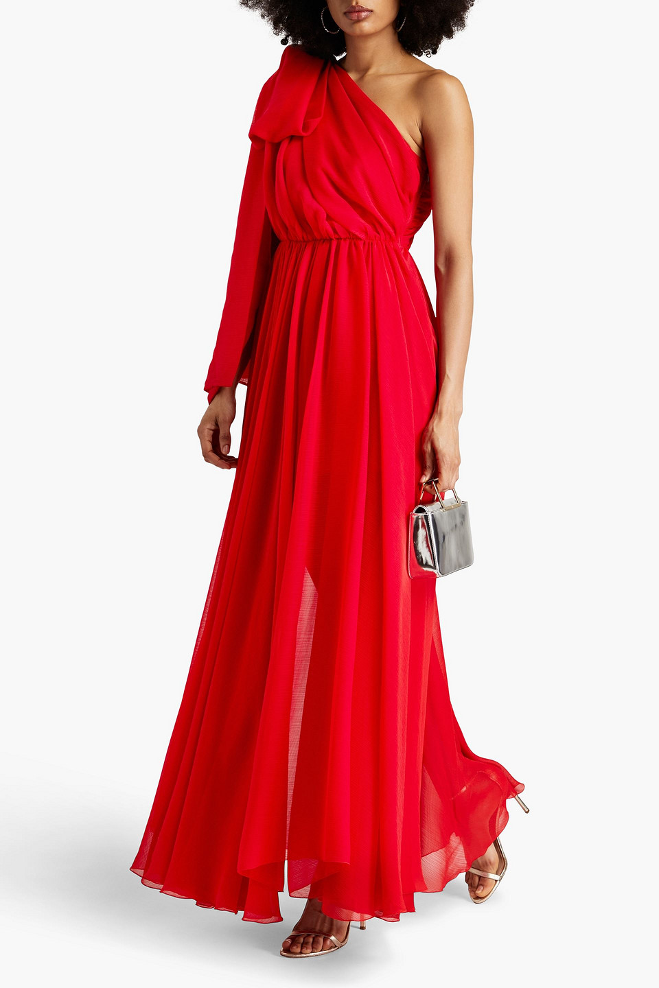 maria lucia hohan one shoulder dress Maria Lucia Hohan Kris White One-Shoulder Maxi Dress 40 / White