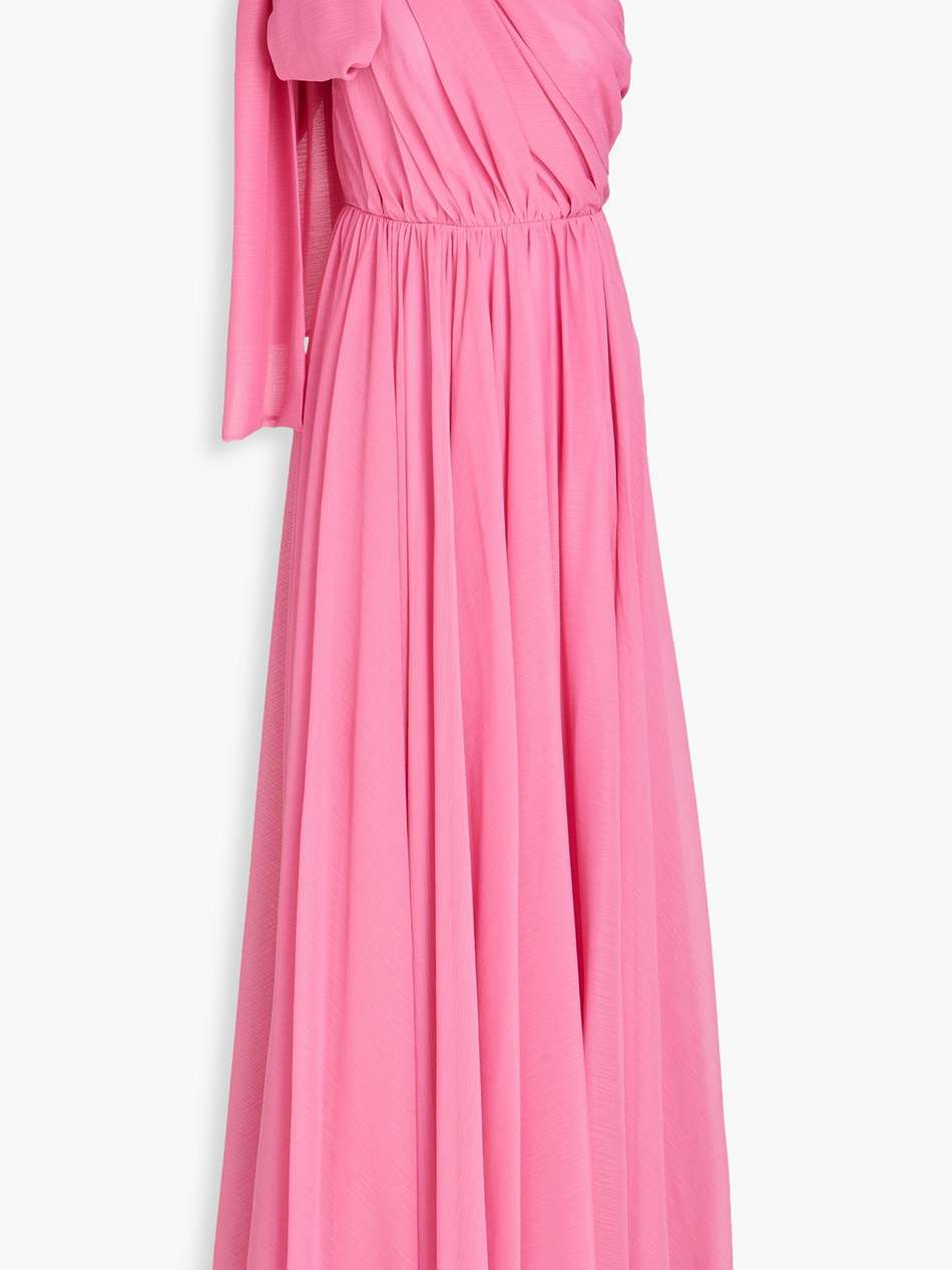 altheda one-shoulder bow-embellished crepon gown