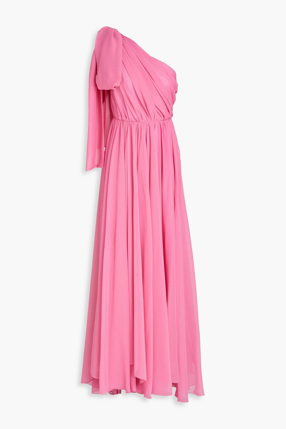 Maria Lucia Hohan One--shoulder Gathered Crepon Gown In Pink