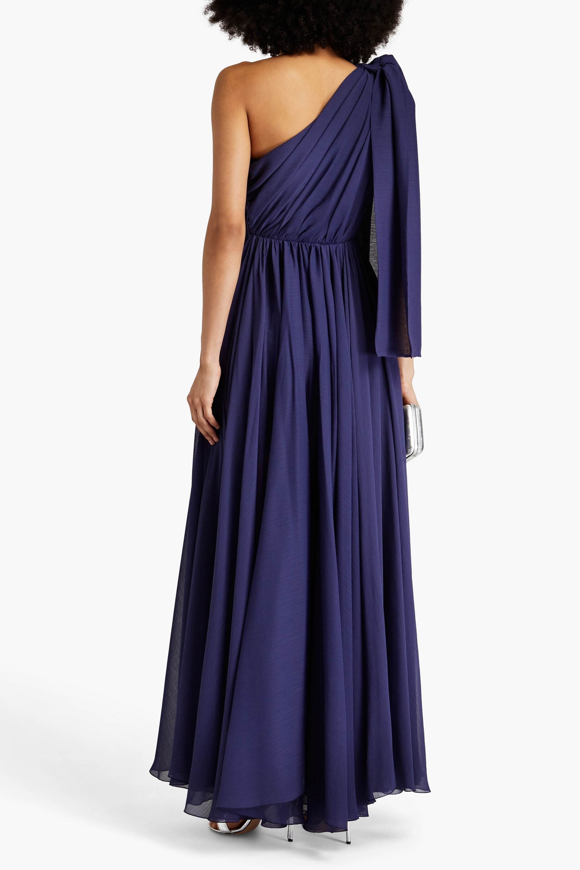 Maria Lucia Hohan Altheda one-shoulder bow-embellished crepon gown
