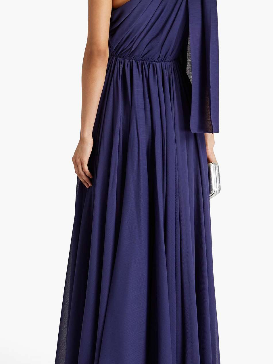 altheda one-shoulder bow-embellished crepon gown