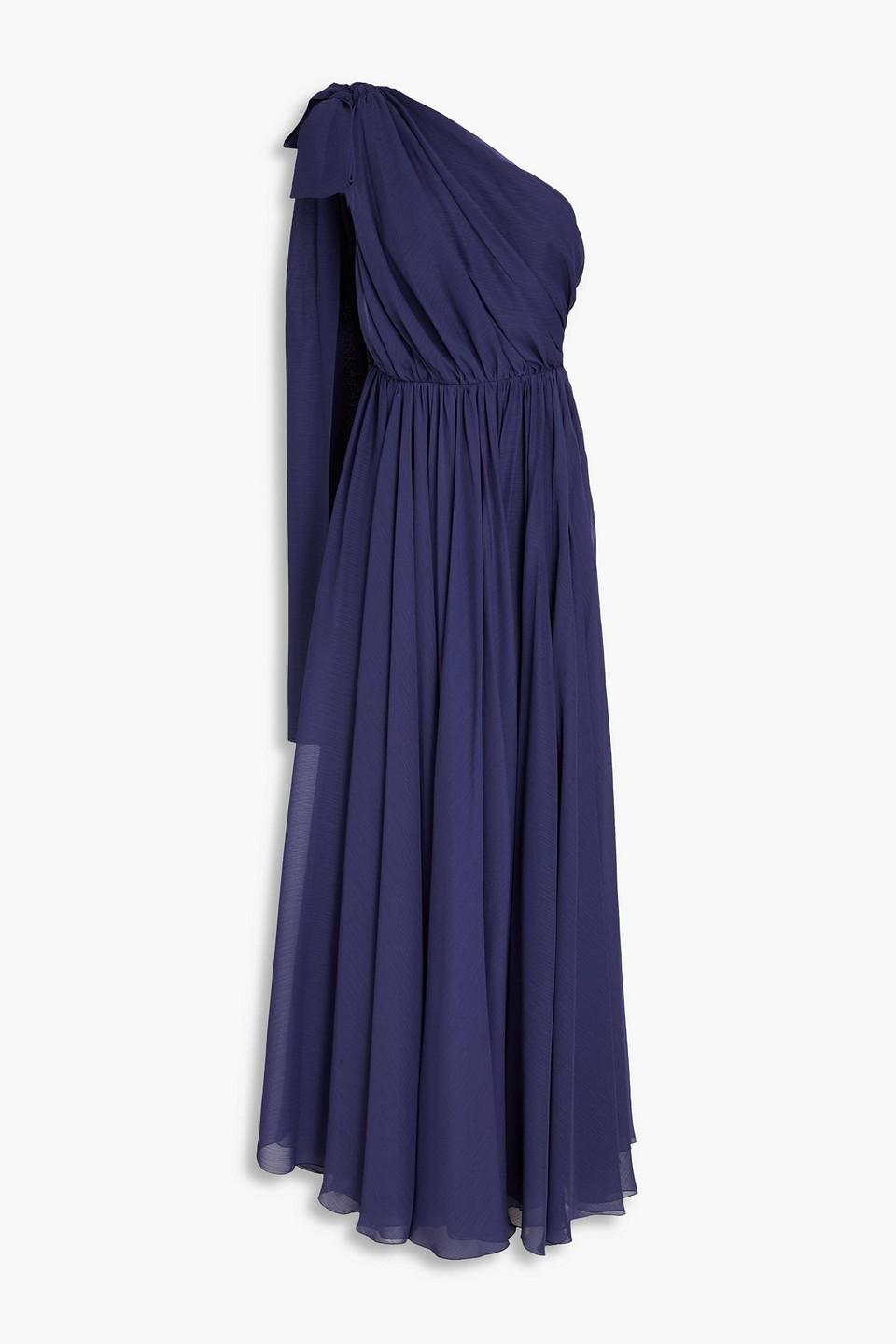 Maria Lucia Hohan Geraffte Dressing Gown Aus Krepon Mit Schleife In Navy