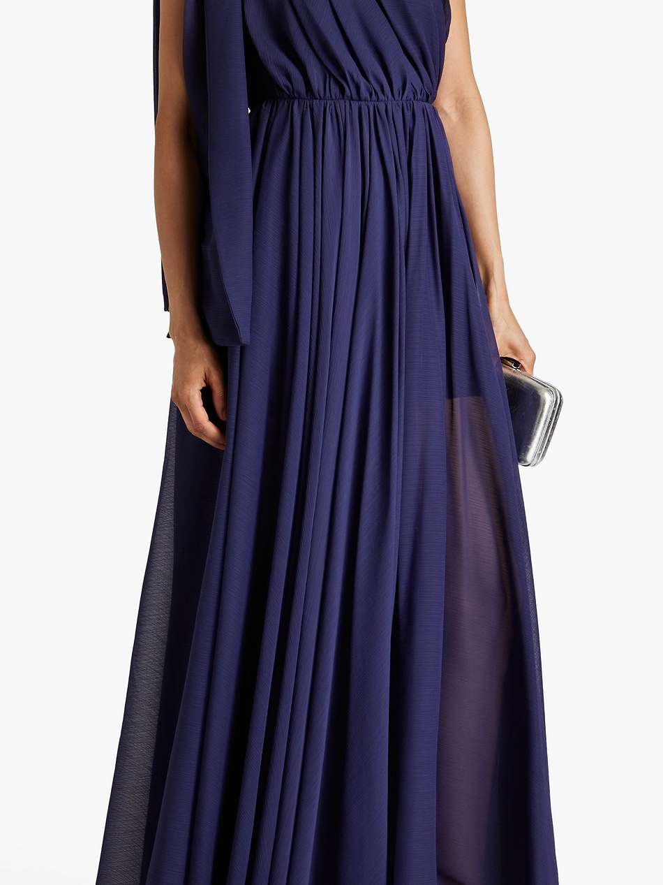 altheda one-shoulder bow-embellished crepon gown