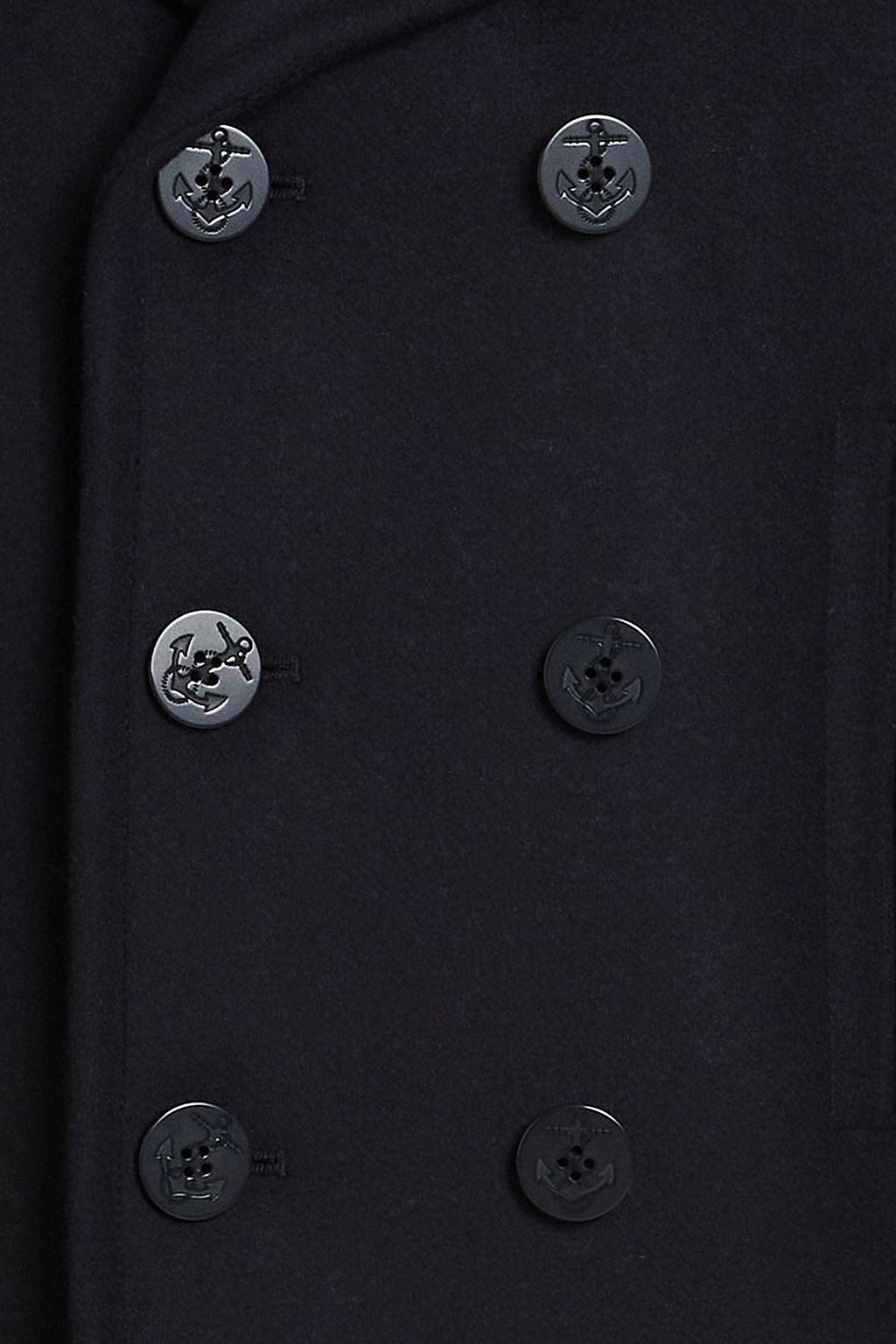 SANDRO Shearling-trimed wool-blend felt peacoat